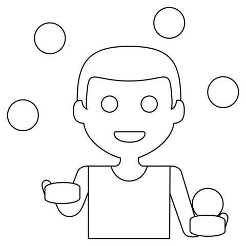 Person Juggling Coloring Page